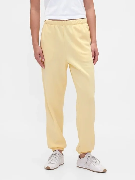 GAP Pale Yellow Women's Jogger Set - Soft Pullover & Track Pants Sz. XL - Picture 2 of 6
